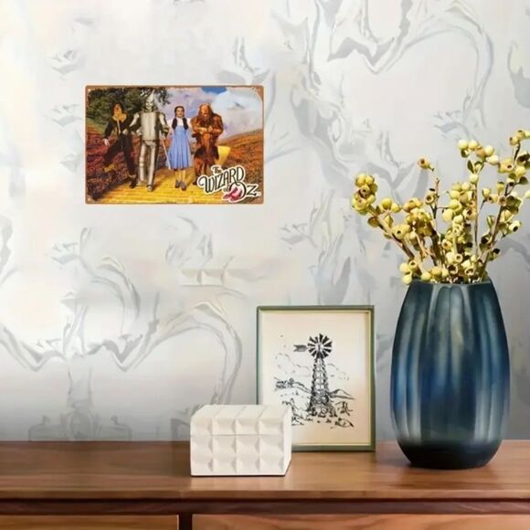 Wizard of Oz Metal Wall Decor Sign Tin Wicked Witch Glinda Movie Fan Scarecrow - Picture 5 of 5